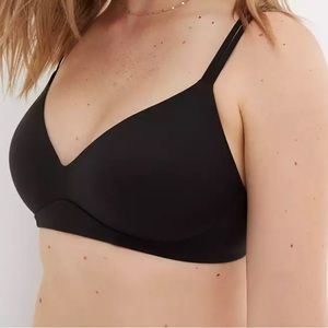 Aerie Black Real Sunnie Wireless Push Up Bra